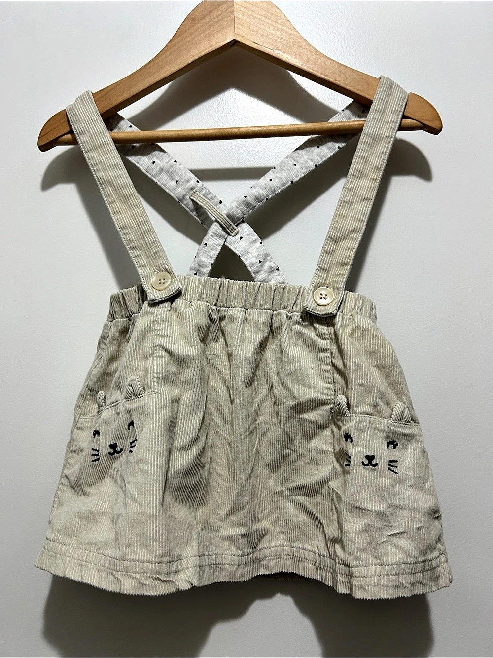 Carter's Corduroy Cat Face Overall Skirt Corduroy Skirt Overall Baby 9M